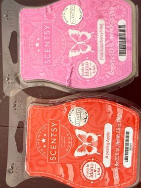 Scentsy Pink & Orange Wax Melts - Pink Sugarberry Mint & A-peeling Apple